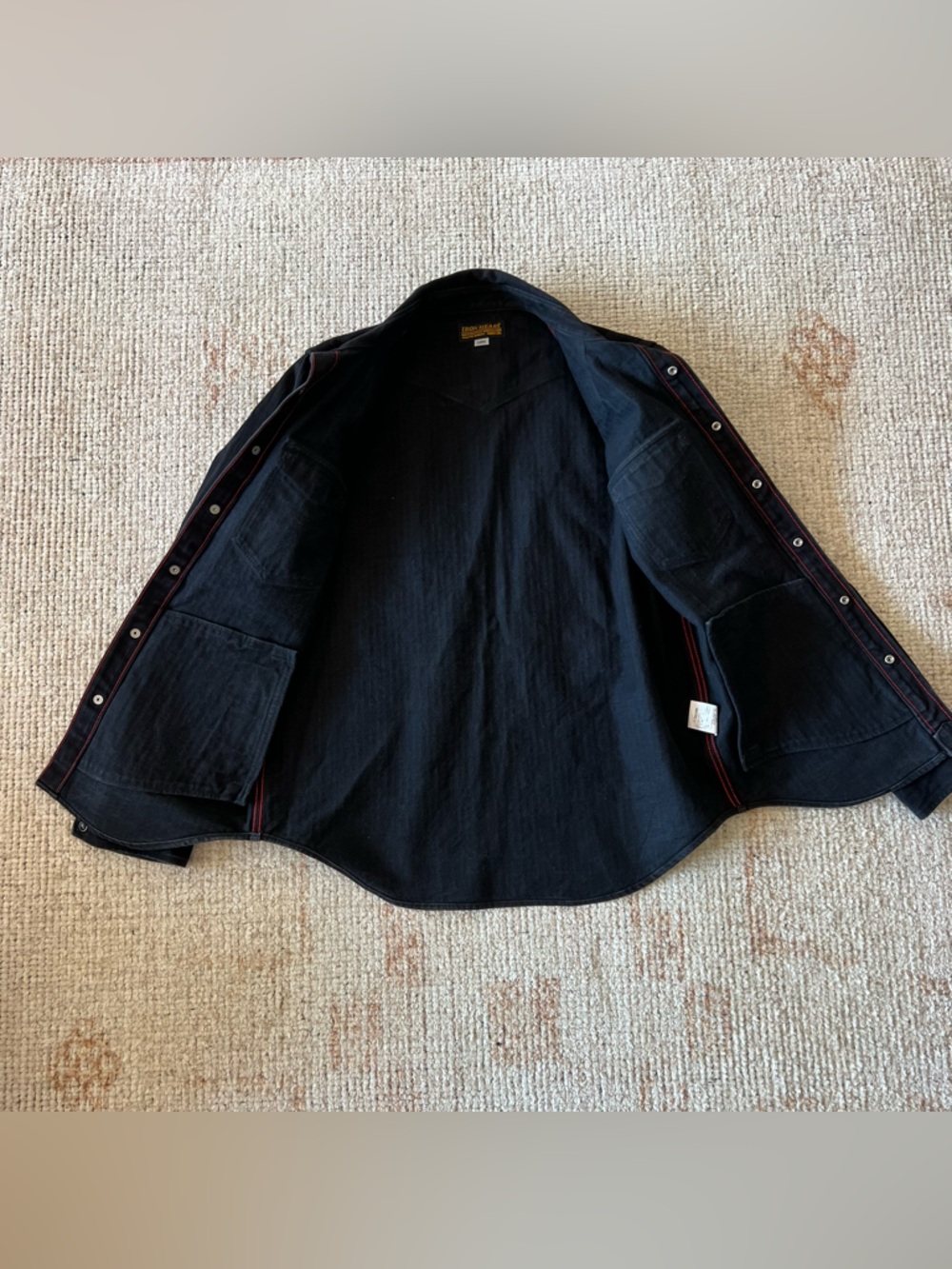 IRON HEART 13.5OZ DENIM WESTERN SHIRT - IHSH-396-BLK - BLACK jacket - Picture 14 of 14